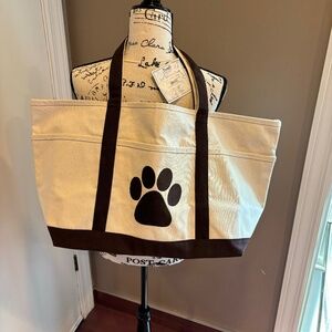 NEW Thro by Marlo Lorenz Paw Print canvas tote